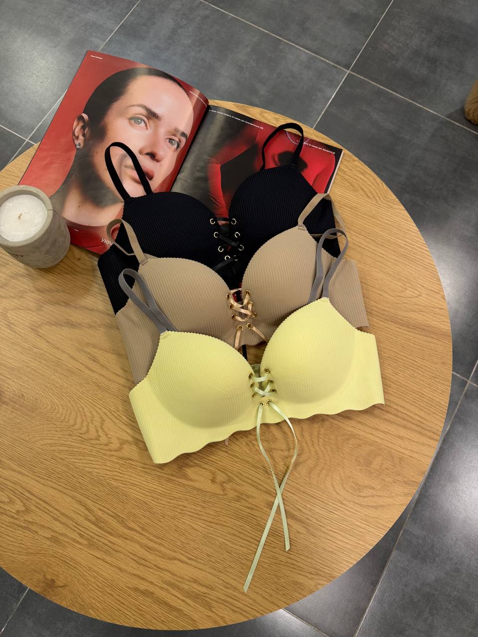 Бюст  в рубчик з пуш-ап