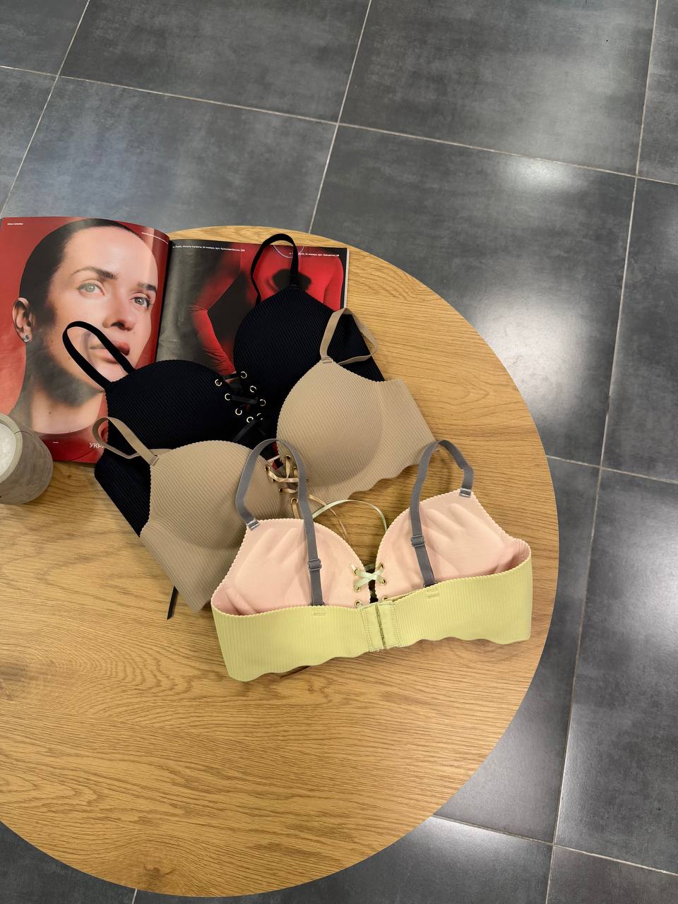 Бюст  в рубчик з пуш-ап