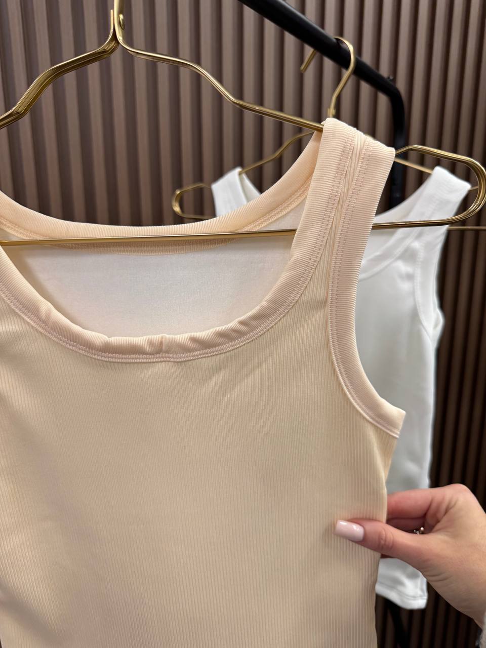 Утеплена майка в рубчик