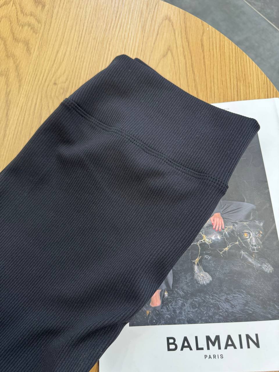 Лосини на флісі в рубчик з одним швом