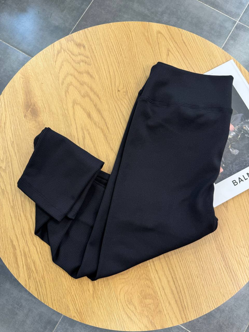 Лосини на флісі в рубчик з одним швом