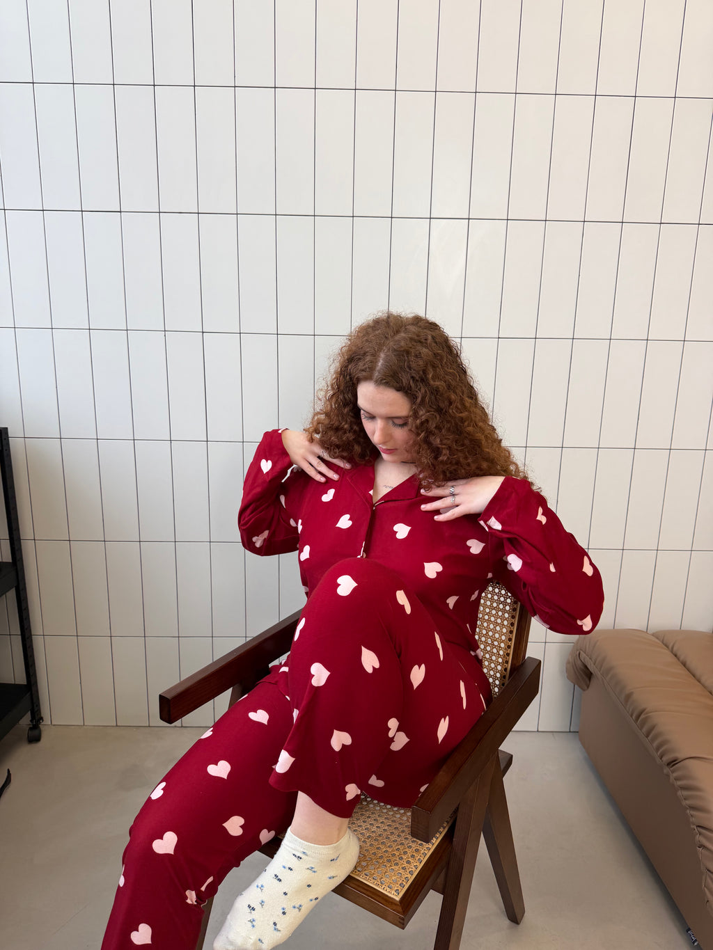 Жіноча піжама з сердечками