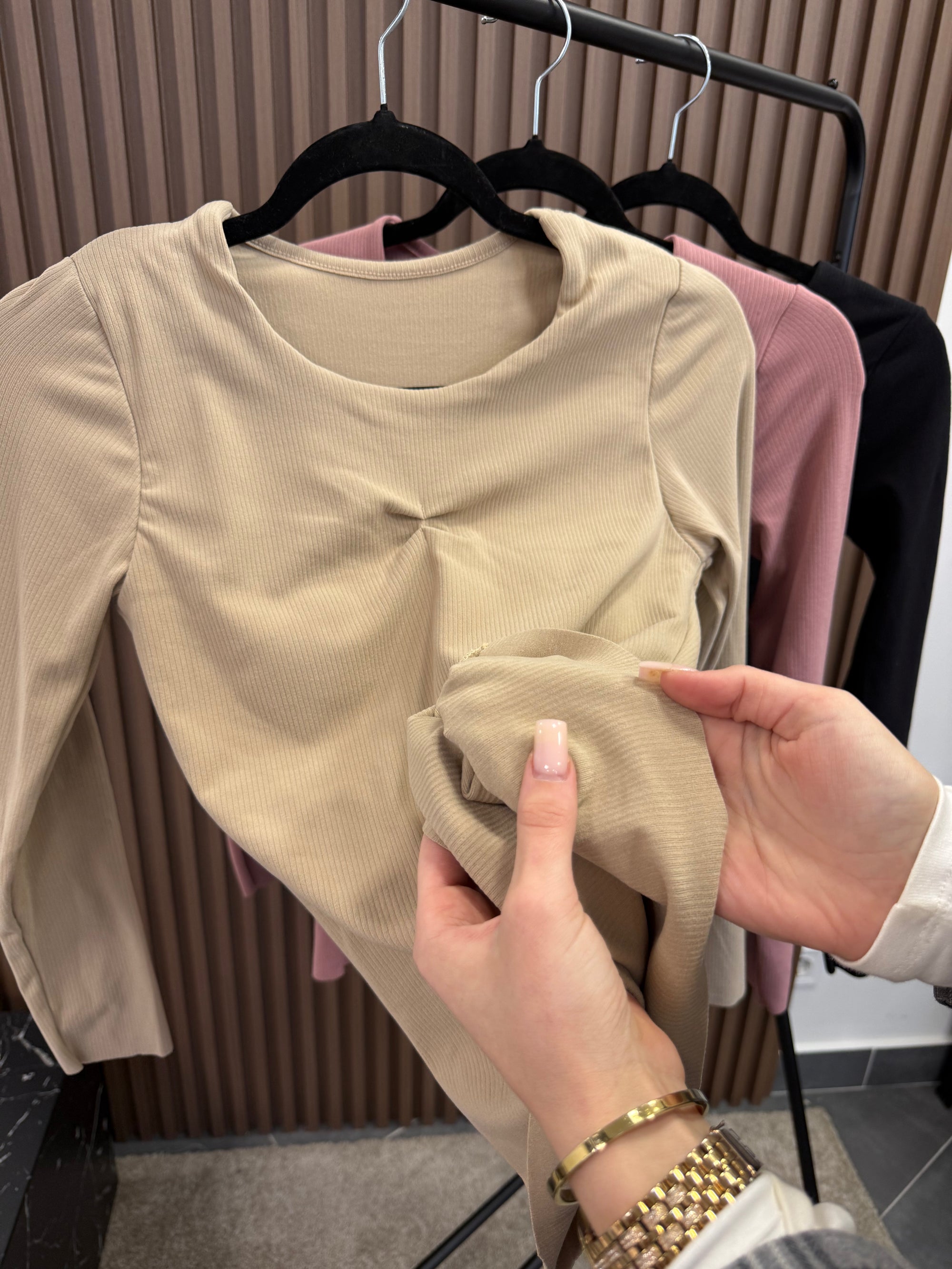 Лонг в рубчик з вставними чашками