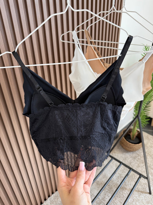 Безшовний топ з мереживною спинкою